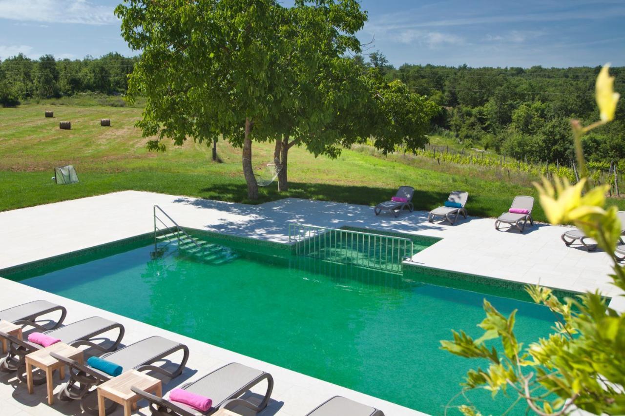 Villa Poropati, Groznjan, Istria - Luxury Countryside Estate For Up To 19 Persons - Large Pool Of 80M2 With Kids Section 外观 照片